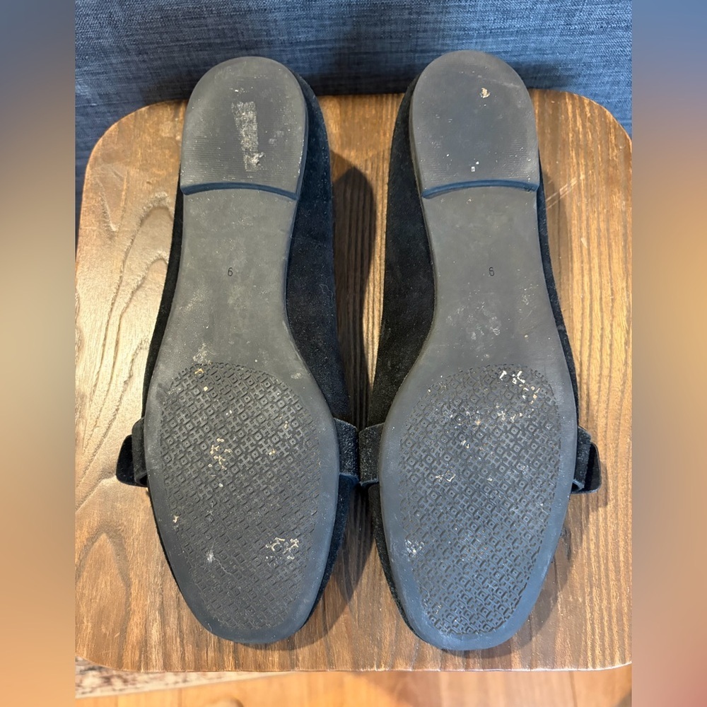 TORY BURCH MARSDEN BLACK SUEDE  REVA SMOKING SLIPPER FLATS size 9 - Picture 2 of 3